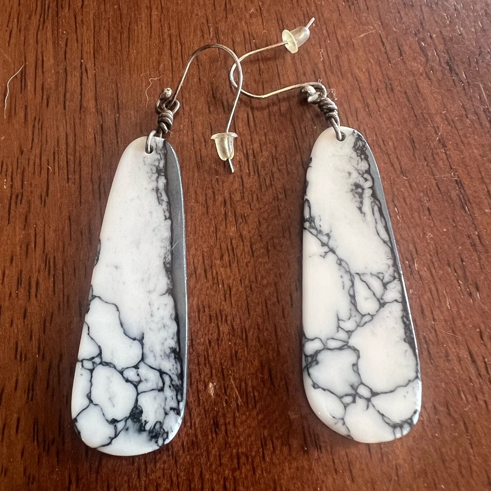 White Howlite Earrings